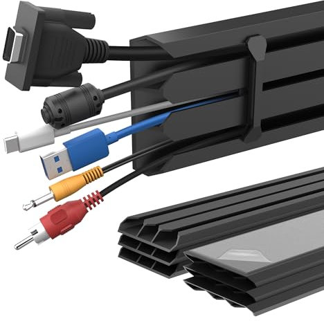Stageek Kit Autoadhesivo de gestión de Cables,Instalación empalmada para Todo Tipo de gestión de Cables en la Oficina,Salida de Cables,Kit de gestión de Cables de sobremesa Todo en uno