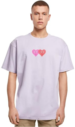 MERCHCODE Herren Mp5012536-hugs & Love - Two Hearts Heavy Oversize Tee T-Shirt (1er Pack)