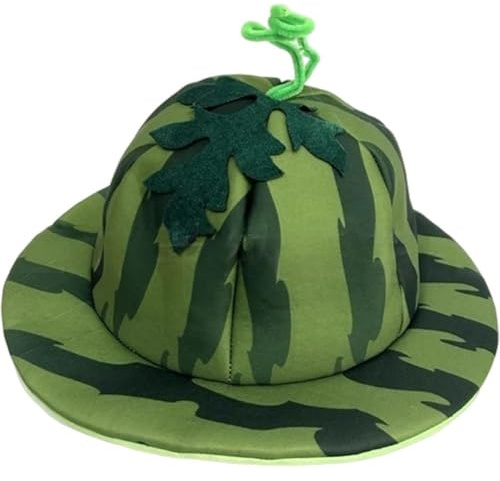Zghhc Adult Watermelon Cosplay Hat Watermelon Costume Fruit Hat Funny Food Cap Watermelon Headgear for Christmas Halloween Costume Prop
