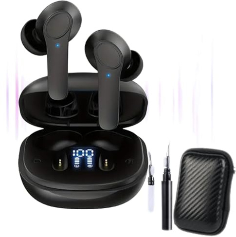 fjaldjfu Neeva Nova Lingo - Ki- Kopfhörer mit direktem Übersetzer, 2025 Nova Lingo 3-in-1 In-Ear Translator Earbuds mit Echtzeit Übersetzung, Sprachübersetzer & Bluetooth Noise Cancelling (Schwarz)