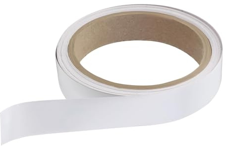 White Melamine Edge Banding 20mm x 10m Iron-On for Cabinets Shelves Repair | Premium PVC, strong heat-activated bond, seals raw edges, moisture & scratch resistant, prolongs furniture lifespan