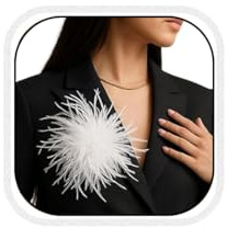 Bcenoilua Feder Brosche Fluffy Straußenfeder Anstecker Vintage Stil Hutaccessoire Braut Hochzeit Party Haarclip Fascinator Kleid Up Corsage Pin Hut Zubehör für Frauen
