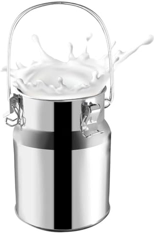 bidón de leche de acero inoxidable con Tapa/asa,para Transportar o Almacenar Leche,3Liters