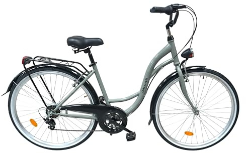 Fahrrad 28 Zoll - Bequemes Cityrad für Damen und Herren - mit 7-Gang Shimano Schaltung - Komfortabler Tiefeinsteiger für Stadt und Pendler - Dallas City