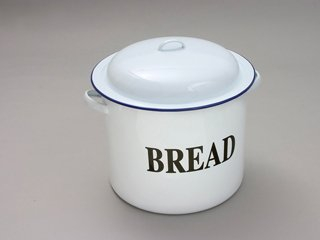Enamel Bread BIN Round WHT 28CM