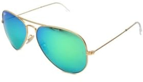 Ray Ban RB3025 112/19 Sonnenbrille, 58 mm, Blau / Grün, verspiegelt, 2 Stück