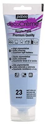 Pébéo Peinture Acrylique Texture Crème pour la Décoration - Finition Mate - 120 ML - Bleu Acier
