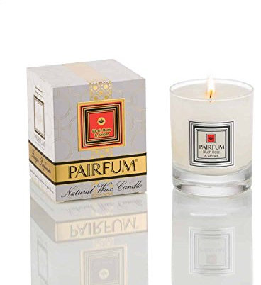 Pairfum Bougie à la Cire de Soja (140g) - by London - Naturelle, Saine et Biodégradable – Combustion Propre - Senteur : Rose Blush et Ambre