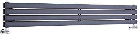 Hudson Reed Revive - Design Heizkörper 236mm x 1780mm in Anthrazit