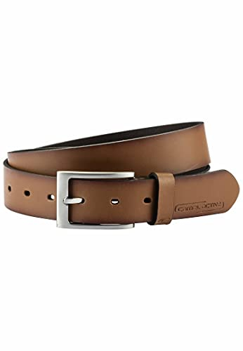camel active Herren Ledergürtel Herren aus 100% Rindsleder | Kürzbarer Anzuggürtel | 3.2cm breiter Gürtel in Schwarz, Braun und Dunkelbraun Braun menswear-L