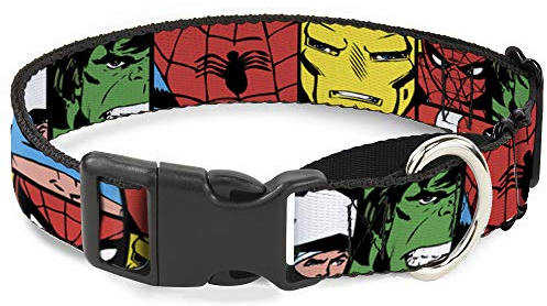 Hundehalsband Martingale Marvel Superhero Comic Blocks 38,1 bis 66 cm 2,5 cm breit