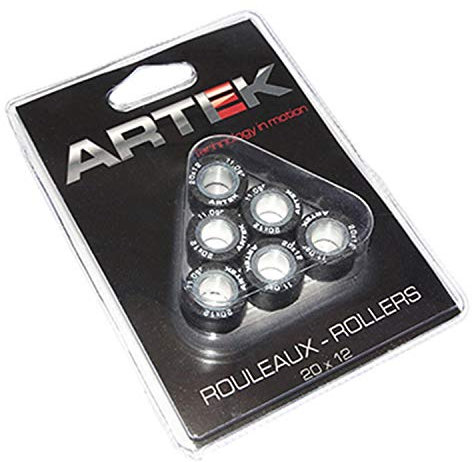 GALET MAXISCOOTER ARTEK K1 20x12 11,0g (x6) POUR YAMAHA 125 XMAX, MAJESTY, CYGNUS-X-MBK 125 SKYCRUISER, SKYLINER, FLAME-X