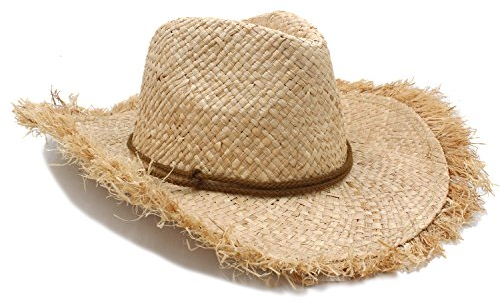 Chaud Pure Handwork Sombrero Cap D'été Femmes Hommes Raphia Paille Chapeau De Cowboy for Gentleman À Large Bord Boîtier Panama Jazz Chapeaux mode (Color : 1, Size : 56-58CM)