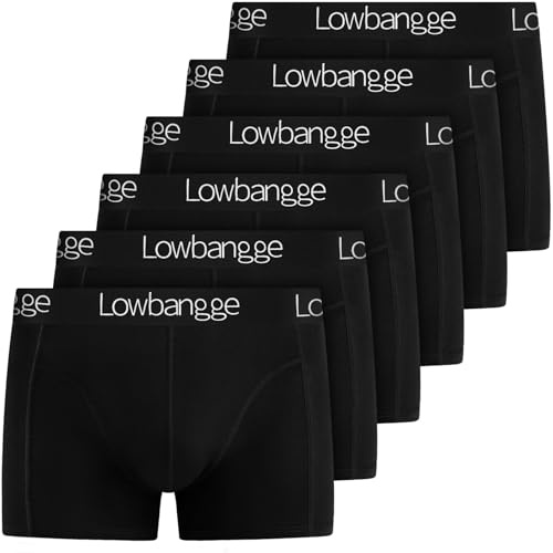 Lowbangge Boxershorts för män, 4-pack utan skrapande lappar, kalsonger, retroshorts, bomull