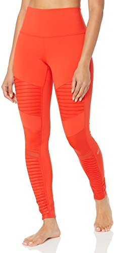 Alo Damen High-Waist Moto Legging Hose, Cherry, XX-Small