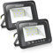 EXTRASTAR Spots LED d'extérieur Puissants Projecteur LED d'extérieur IP65, Jardin, Patio, Parc, Garage, 2 Pièces (3000K, 10W)