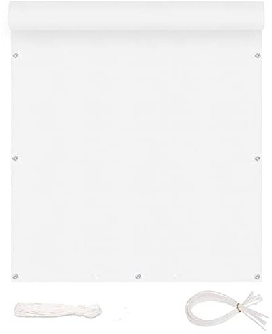 CHBIN Sichtschutz Balkon 0.7x10m Balkonverkleidung Windschutz Staubschutz mit Seil und Aluminiumösen für Garten Balkon Terrasse, Weiß