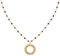 LES POULETTES BIJOUX - Collier Plaqué Or Soleil de Billes Ajouré et Perles Facettées Tourmaline Rose