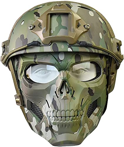 Koyheng Airsoft Paintball Maske Totenkopf Vollgesichtsmaske, Helm, Geeignet Für Airsoft Paintball, Halloween, Rollenspiele, Kostümpartys Und Filmrequisiten