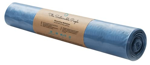 Sacs poubelle TSP 60L - fabriqués à partir de matériaux 100 % recyclés (PE) - certifiés Ange Bleu - rouleau de 20 - épaisseur du film 25 µm - 680x730 mm, polyvalent à la maison et au travail