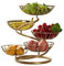 JUNYFFF Corbeille A Fruits 5 Etages,Grande Porte Fruits En Acier Porte À Pain Panier À Fruit En Métal, Fruit Basket 5 Tier De Comptoir, Décoratif Corbeille À Fruit Bol De Fruits Fruits Etagere,D'or