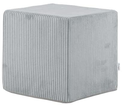 Ecopuf Block Pouf Fußhocker in Cord-Stoff - Vollständig abnehmbar - Quadratische gepolsterte Puff Hocker für den Innenbereich Dim 40x40 cm