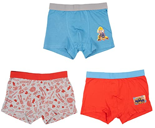 United Labels Feuerwehrmann Sam Boxershorts für Jungen Unterhose Unterwäsche Mehrfarbig Bunt (3er Pack)