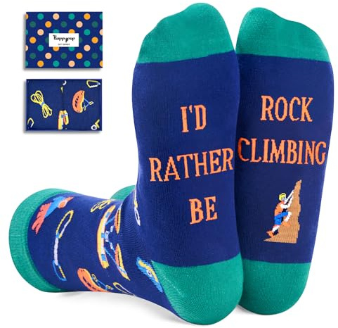 HAPPYPOP Rock Climbing Gifts - Gifts for Rock Climbers Men Women, Climbing Socks for Him Her