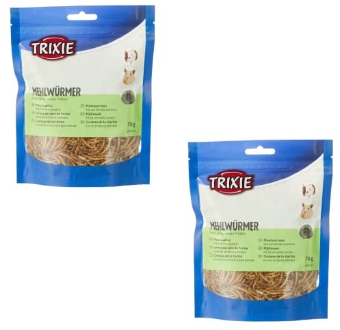 Trixie vermi da pasto | Confezione doppia | 2 x 70 g | Mangime complementare per piccoli roditori | Adatto anche per uccelli e rettili che si nutrono di insetti
