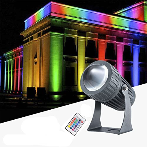 LGJEGD 10W LED-Flutlicht for den Außenbereich mit engem Abstrahlwinkel, IP67 Wasserdichtes Led Spot Licht AC 85-265V Beleuchtung (Color : RGB+Control, Size : 10W)