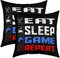 Spieler Kissenhülle 60x60cm für Couch Sofa Gamer Dekokissen Bett Auto Stuhl Dekor Essen Schlaf Spiel RepEssen Design Kissenbezüge Gaming Regler Zimmer Dekor Kissenbezug Couchkissen Sofakissen