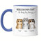 Kiddle-Design Propriétaire de chat Mug Bleue Personnalisé Cadeau Papa de chat 3 Amoureux des chats Motif de chat Slogan Nom Ami des chats Animal de compagnie