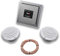 Busch Jäger DAB+ (DAB PLUS) Unterputz Radio 8215U-101 PUR Edelstahl, Komplett-Set mit 2 x Decken Feuchtraumlautsprecher/Badezimmer + 20 m Lautsprecherkabel 2x0,75 mm2 8215 U - 101