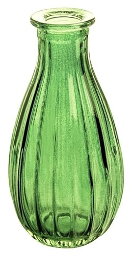 Blumenvase Rim 14,5cm. Glasflasche, kleine Vase, Glasvase für kleine Blumen GRÜN