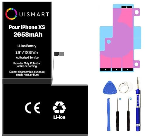 OuiSmart® Batterie DE Remplacement pour iPhone XS avec ADHESIF 2658MAH