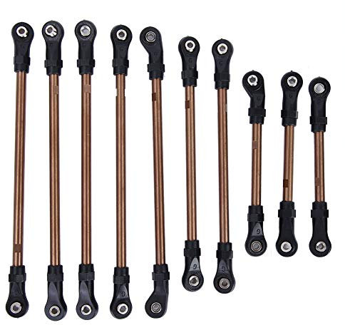 VGEBY RC Crawler Link Rod, 10PCS Stainless Steel RC Car Pull Rod 324mm Wheelbase for TRX4 RC Crawler Car, (VGEBYndorzbshcm)