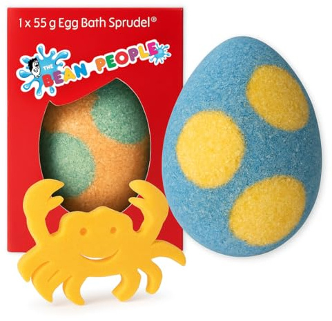 The Bean People - Childrens Surprise Egg Bath Bomb, Sponge Animal Inside, Egg-Shaped Bath Bombs, Bath Toys