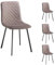 IDIMEX Esszimmerstuhl Set Treviso - 4 Stühle mit Wabenmuster Rückenlehne und stabilem Metallrahmen in Beige