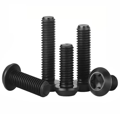 HanTof 35 viti Torx a testa cilindrica, in acciaio legato di grado 10.9, M8 x 16/20/25/30/40 mm, set di viti a stella con chiave T40, finitura in ossido nero, passo completamente filettato: 1,25 mm