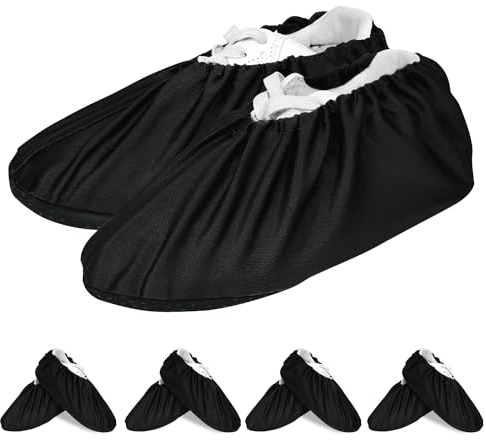NebulaGlam 4 Paires Couvre-Chaussures Impermeable, Surchaussures Lavable, Couvre-Chaussures Antidérapantes Réutilisables, Couvre Protège Chaussures pour la Maison, le Bureau et le Laboratoire (A)