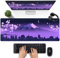 Purple Cherry Blossom Fuji Mountain Gaming Keyboard & Mouse Mat XL, Women's Office Plant Desk Cover, Laptop Computer Mat, 31.5x11.8