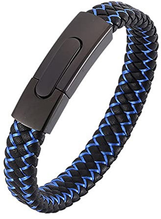 Wycian Gewebtes Armband Damen, Männer Armband Kette Geflochtenes Lederarmband Im Einfachen Stil Gold 20.5CM Rostfreier Stahl für Männer Frauen