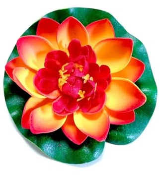 KüNstlicher Lotus 10/17/28/40/60 cm Lotus Künstliche Blume Schwimmende Gefälschte Lotus Pflanze Lebensechte Seerose Mikro Landschaft for Teich Garten Dekor KüNstliche Seerosen (Color : 10cm orange)
