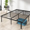 Zinus Caleb Cadre de lit 180x200 cm - Hauteur 36 cm avec Rangement sous Le lit - Cadre en Acier Pliable – Noir