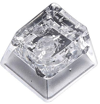 Hangsu Capuchon de touche personnalisé fait à la main en résine transparente en feuille d'argent pour clavier de jeu MX en résine
