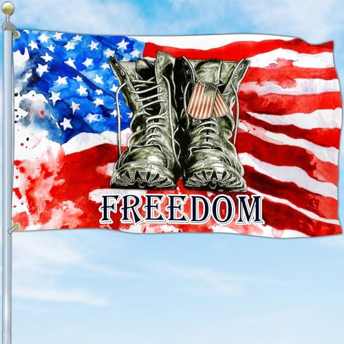 Kmxzint Gedenktags-Flagge, 4. Juli, für draußen, 7,6 x 12,7 cm, doppelseitig, Unabhängigkeitstag, Freiheits-Flagge, patriotische Haus-, Hof-, Feiertagsdekoration, Banner, Flagge