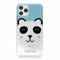 Personalised Initials Phone Case For Apple iPhones, 16, 15, 14,13, 12, 11, Pro Max, Mini, XR, SE Blue Panda Phone Case with Name, Hard Phone Cover