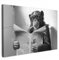 MuchoWow© Wandbilder 120x80 cm Badezimmer WC Toilette Home Deko Wohnung Bild Fotoleinwand Wand Bilder Leinwand Wall Decor Affe - Toilette - Zeitung - Schwarz-weiß - Humor