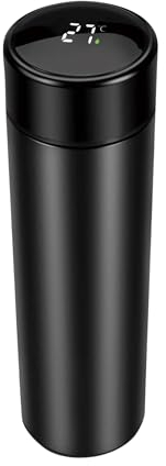 Botella Termo Pantalla LED Táctil Inteligente con Temperatura, Botella Reutilizable Cantimplora Acero Inoxidable, Botella Térmica Mantiene Calor y Frio, Incluye Colador para Infusion Té