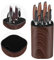 3 In 1 Messerblock Ohne Messer Ninonly Universal Messerblock fur über 8-12 Messer mit Scherenschlitz und Schärfstabschlitz für Alle Küchenmesser Brown